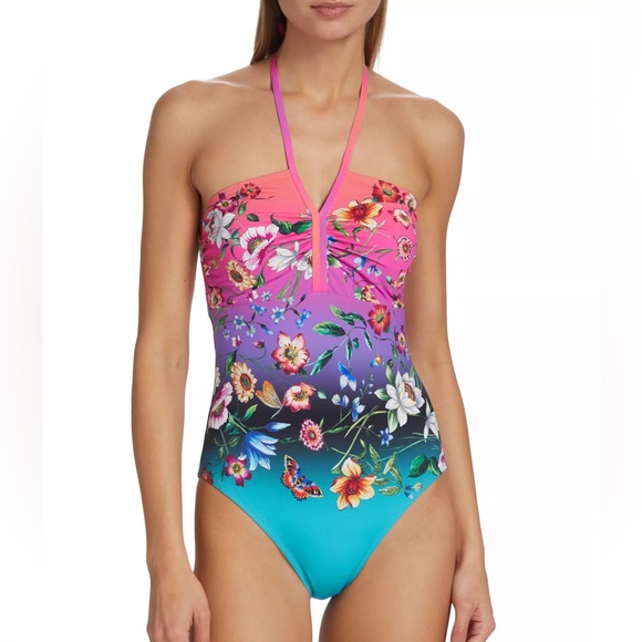 NWT Johnny Was Floral Ombré One-Piece Swimsuit - Picture 5 of 7